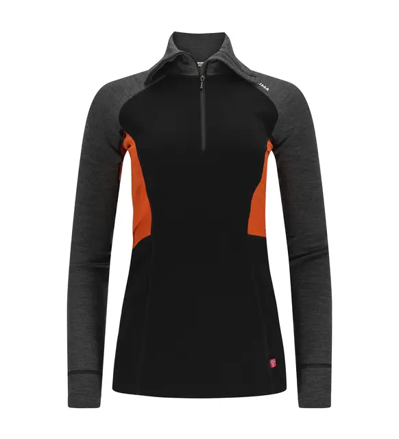 WarmWool polo W's Jet Black/Marengo/Gold Flame S 