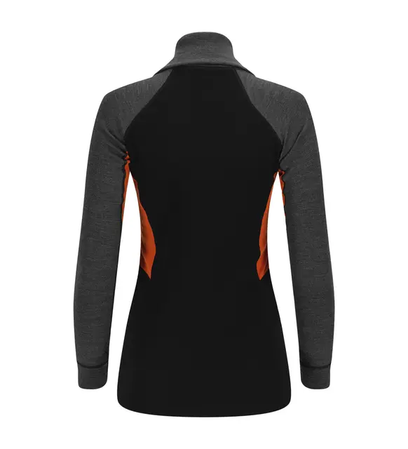 WarmWool polo W's Jet Black/Marengo/Gold Flame S 