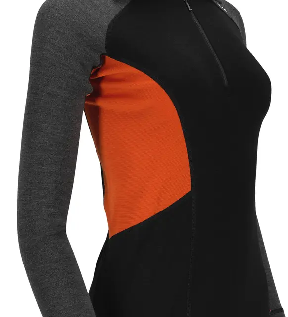 WarmWool polo W's Jet Black/Marengo/Gold Flame S 