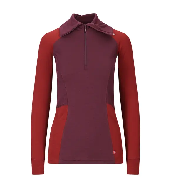 WarmWool polo W's Fig/Red Dahlia XL 