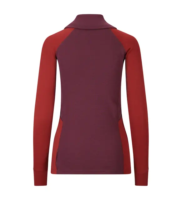 WarmWool polo W's Fig/Red Dahlia XL 