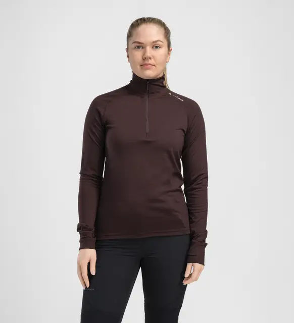 LightWool 180 Polo w/ zip W's Chocolate Plum S 