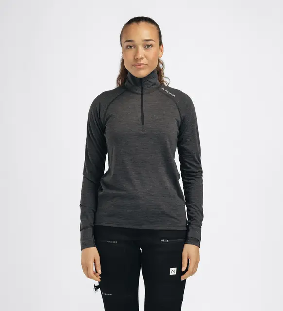 LightWool 180 Polo w/ zip W's Marengo M 