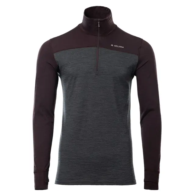 LightWool 180 Polo w/ zip M's Chocolate Plum / Marengo M 